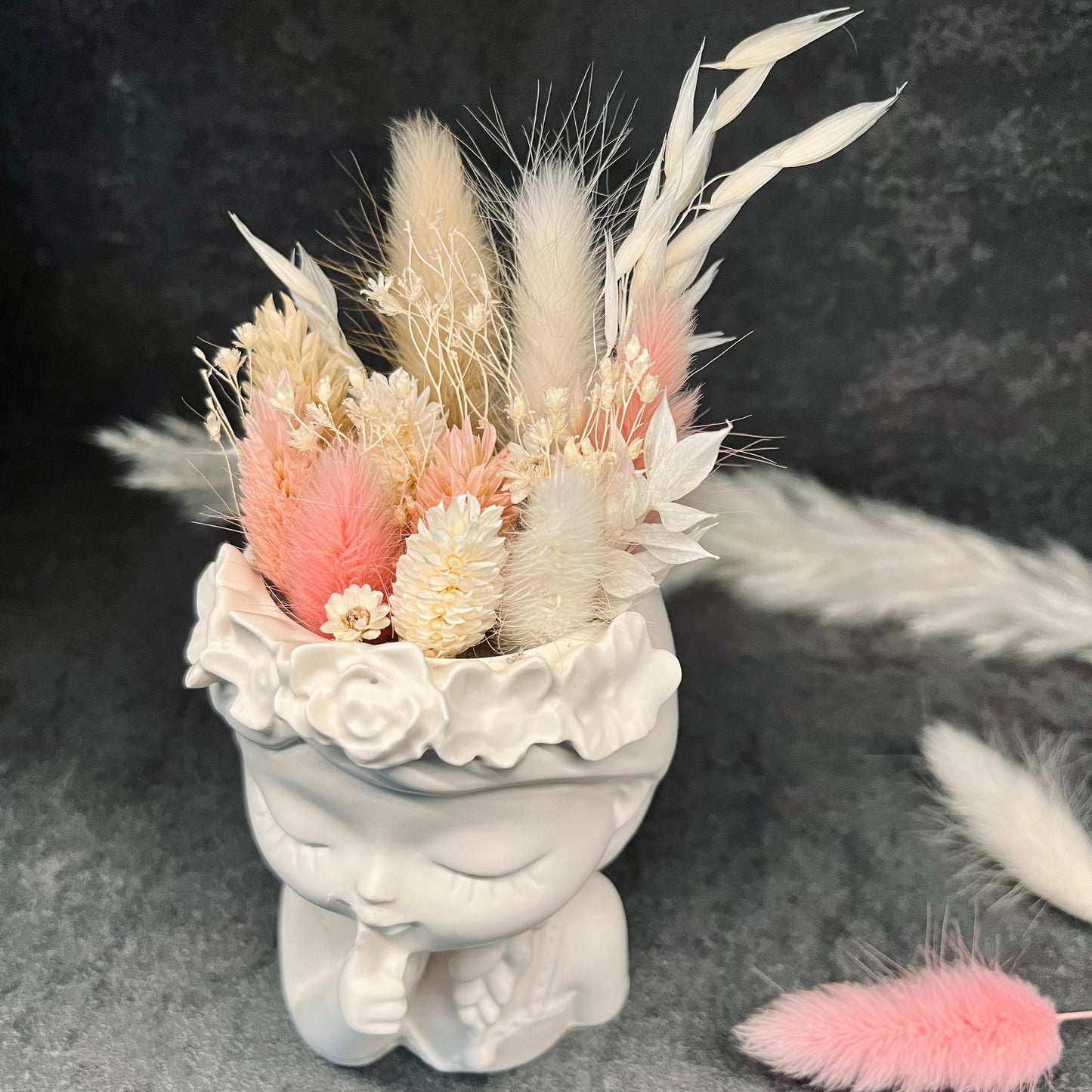 Vase en éco-résine “fleurs séchées”