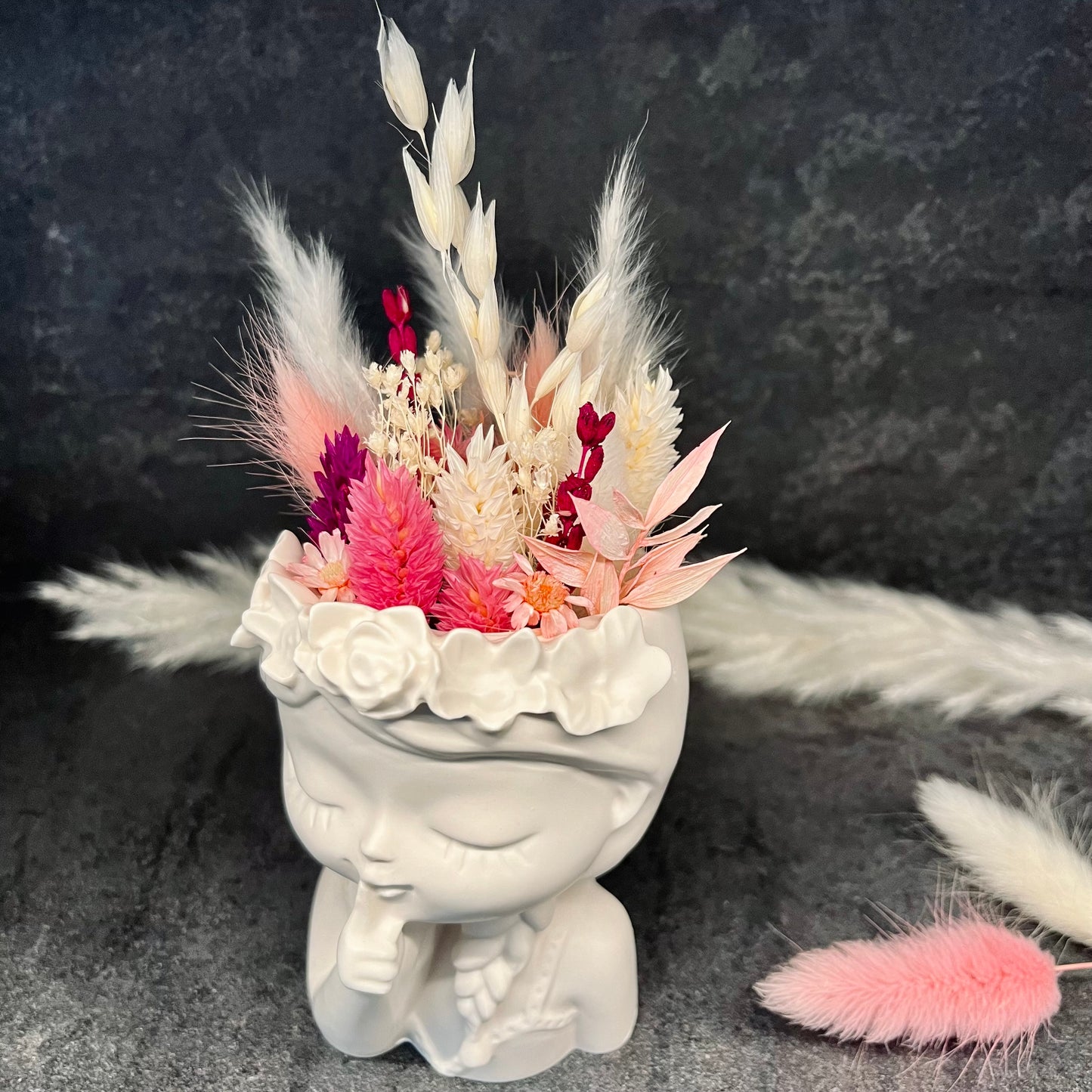 Vase en éco-résine “fleurs séchées”